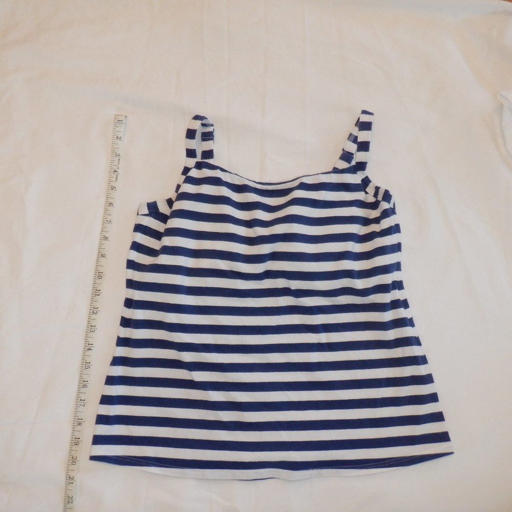 Bravissimo blue/white striped tank, full underwire bra 34FF